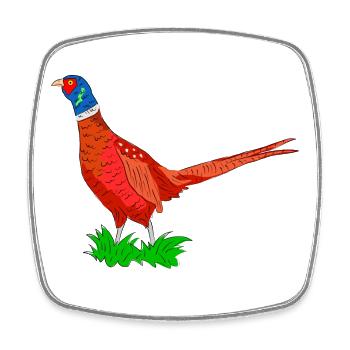 Colored Pheasant Adventure Graphic - Square fridge magnet - white - Front