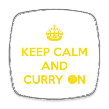 Keep Calm and Curry On - Square fridge magnet - white - Front