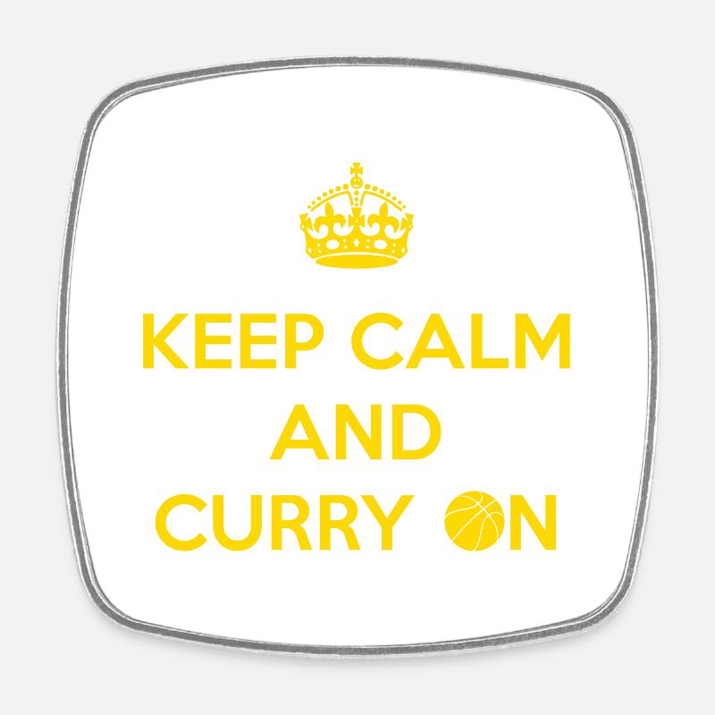 Keep Calm and Curry On - Square fridge magnet - white
