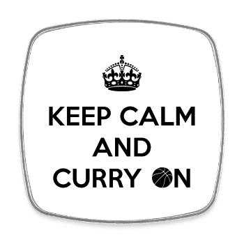 Keep Calm and Curry On - Square fridge magnet - white - Front