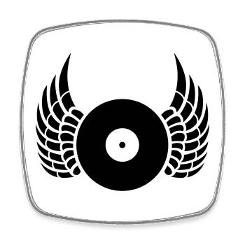 dj - Square fridge magnet - white - Front