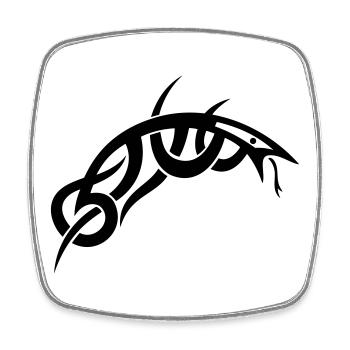 Small and filigree Tribal snake. - Square fridge magnet - white - Front