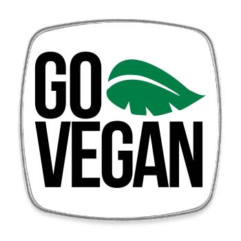 vegan - Square fridge magnet - white - Front