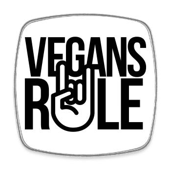 vegans rule - Square fridge magnet - white - Front