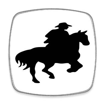 Horses, horse, riding,pony, cowboy, trot, Gallop - Square fridge magnet - white - Front