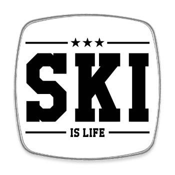 Ski is life - Square fridge magnet - white - Front