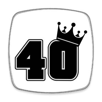 40 - Square fridge magnet - white - Front