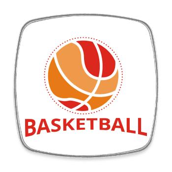 Basketball - Square fridge magnet - white - Front
