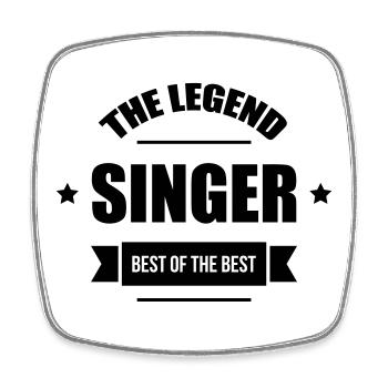 The Legend: Singer - Magnet carré - blanc - Devant