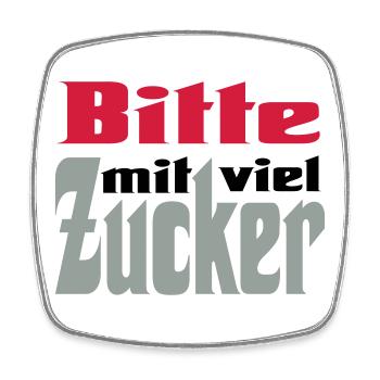 Bitte viel Zucker - Viereckiger Kühlschrankmagnet - Weiß - Vorne