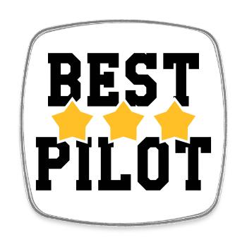 Best Pilot - Viereckiger Kühlschrankmagnet - Weiß - Vorne