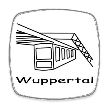 schwebebahn wuppertal - Viereckiger Kühlschrankmagnet - Weiß - Vorne