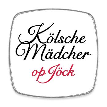 Kölsche Mädcher op Jöck Mädchen aus Köln unterwegs - Viereckiger Kühlschrankmagnet - Weiß - Vorne