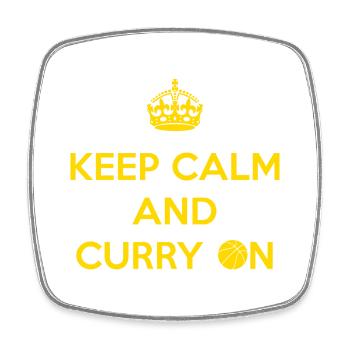 Keep Calm and Curry On - Square fridge magnet - white - Front
