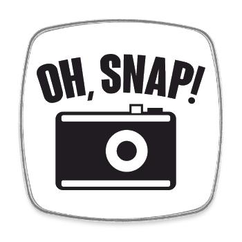 Oh, Snap! - photography - Square fridge magnet - white - Front