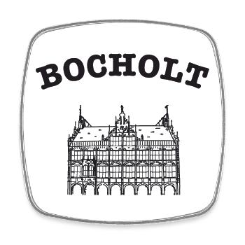 Bocholt Town Hall Line Style, Hand Drawing - Square fridge magnet - white - Front