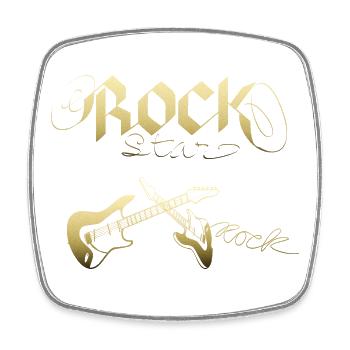 Rock Star - Viereckiger Kühlschrankmagnet - Weiß - Vorne