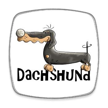 Desideria der Dackel - Viereckiger Kühlschrankmagnet - Weiß - Vorne