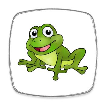Frosch - Viereckiger Kühlschrankmagnet - Weiß - Vorne
