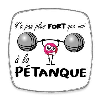 y'a pas plus fort que moi - Magnet carré - blanc - Devant