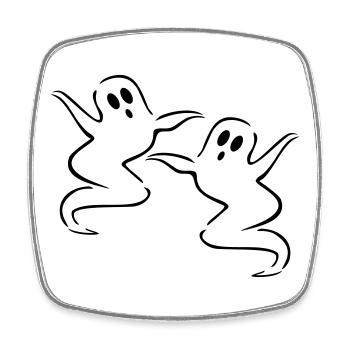 ghost - Square fridge magnet - white - Front