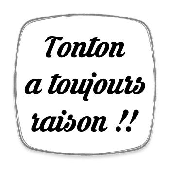 Tonton - Oncle - Neveu - Nièce - Bébé - Naissance - Magnet carré - blanc - Devant