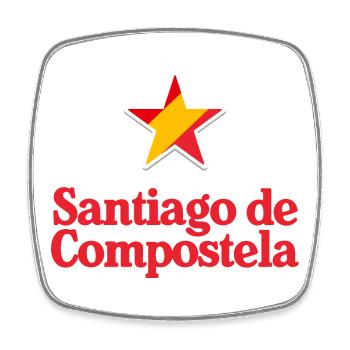 Étoiles d’Espagne - Saint-Jacques-de-Compostelle - Magnet carré - blanc - Devant
