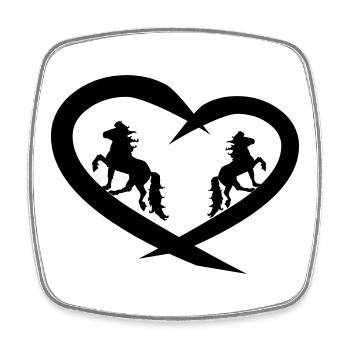 Cœur de cheval islandais, amour du cheval islandais - Magnet carré - blanc - Devant