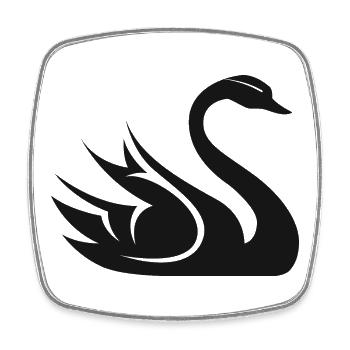 Swan Symbol Illustration Water Lake Nature Animal - Square fridge magnet - white - Front