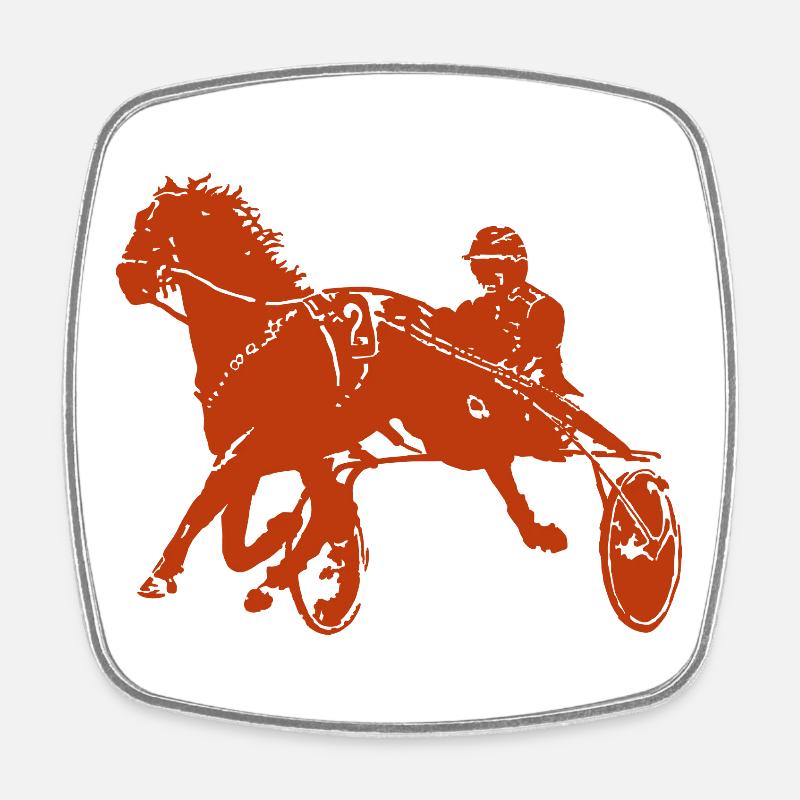 Trotteurs Trot Courses de chevaux - Magnet carré - blanc