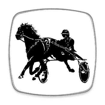 Trotting trotters - Square fridge magnet - white - Front