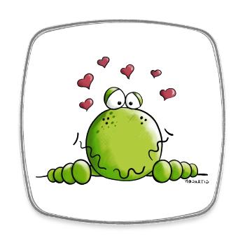 Frosch in Love - Viereckiger Kühlschrankmagnet - Weiß - Vorne