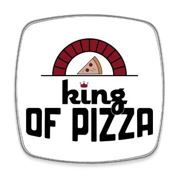 Pizza - Magnet carré - blanc - Devant