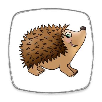 Freundlicher Igel - Viereckiger Kühlschrankmagnet - Weiß - Vorne