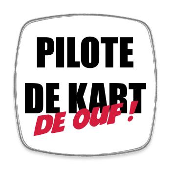 Go-Kart / Karting / Kart / Fahrer - Viereckiger Kühlschrankmagnet - Weiß - Vorne