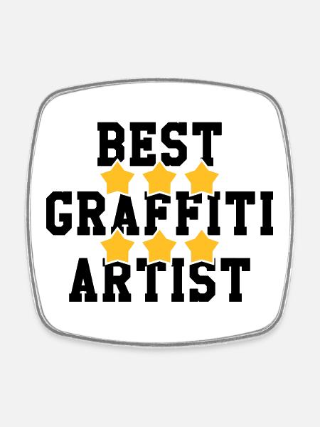 Graffiti / Tag / Writer / Street Art - Magnet carré - blanc