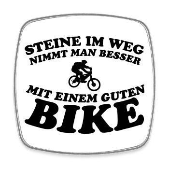 Steine Bike - Viereckiger Kühlschrankmagnet - Weiß - Vorne