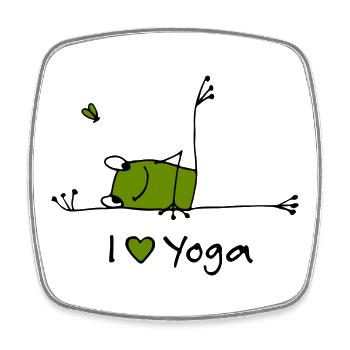 I love Yoga - Viereckiger Kühlschrankmagnet - Weiß - Vorne
