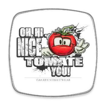 nice tomate you - Magnet carré - blanc - Devant