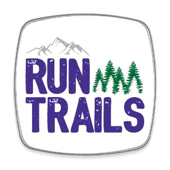 Run Trails - Viereckiger Kühlschrankmagnet - Weiß - Vorne