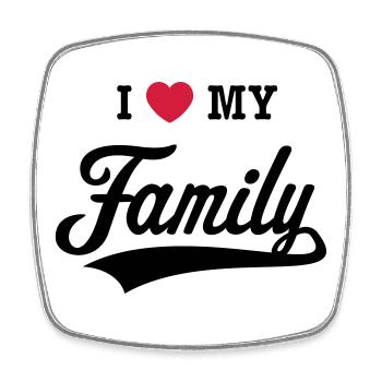 I Love My Family! (Ich Liebe Meine Familie! / 2C) - Viereckiger Kühlschrankmagnet - Weiß - Vorne