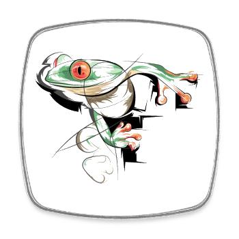 Frog Illustration Poison Dart Frogs Symbol Graphic - Square fridge magnet - white - Front