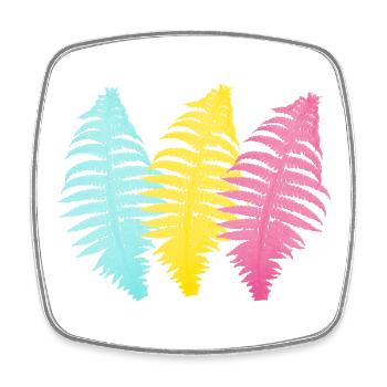 Pastellpalmen Trio Druck - Viereckiger Kühlschrankmagnet - Weiß - Vorne