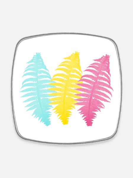 Trio de palmiers pastel - Magnet carré - blanc