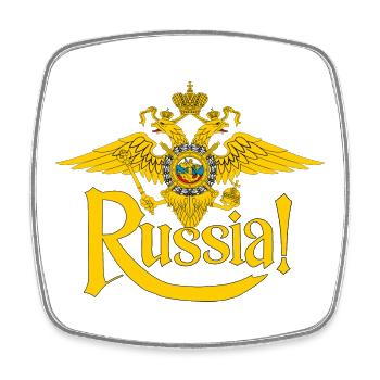 Russisch, Russland - Viereckiger Kühlschrankmagnet - Weiß - Vorne