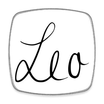 Leo - Square fridge magnet - white - Front