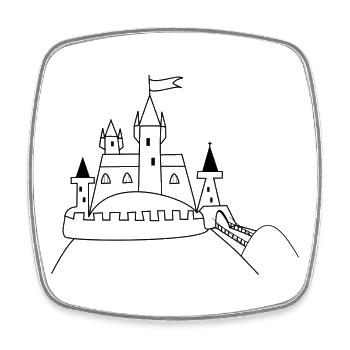 Schloss - Viereckiger Kühlschrankmagnet - Weiß - Vorne