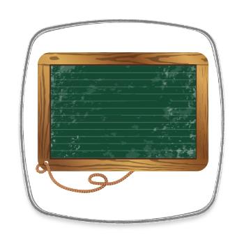 empty green slate for your own labeling - Square fridge magnet - white - Front