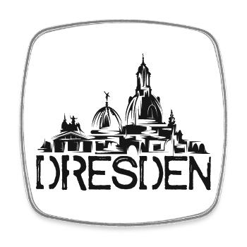 Dresden City Frauenkirche Art Drawing Icon - Square fridge magnet - white - Front