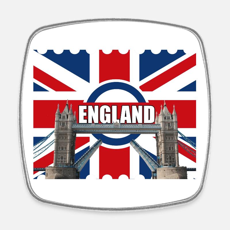 Drapeau de l’Angleterre Tower Bridge - Magnet carré - blanc